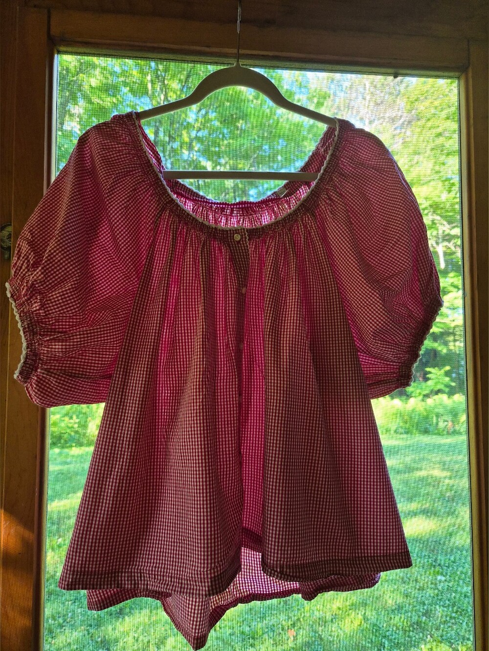 Doen June Top in Red Gingham Cotton XXL  (Retail $188) - Picture 5 of 7
